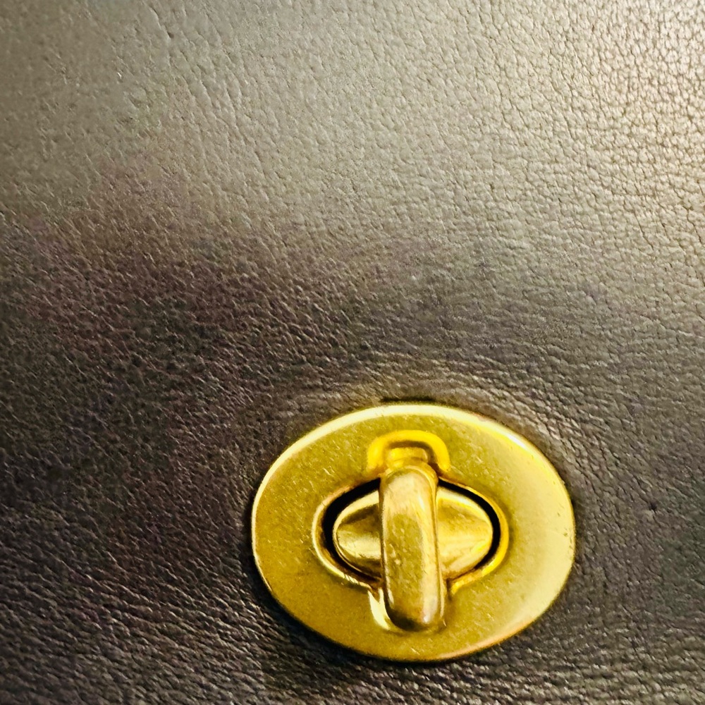 Coach Black Leather Crossbody Bag with Gold Accents - Picture 12 of 13